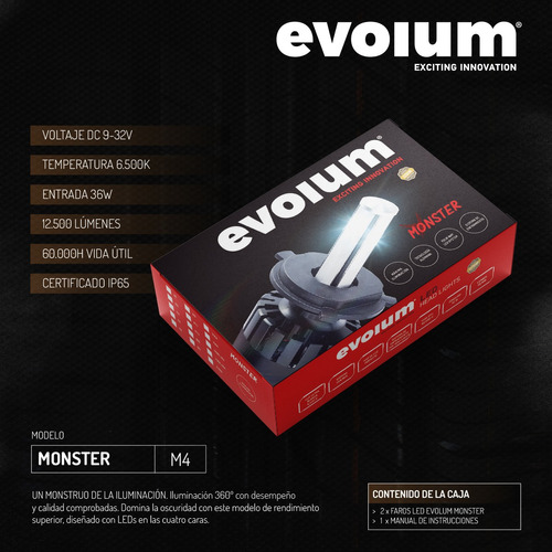 Kit Focos Led Evolum Monster H11 Baja Para Civic 2017 A 2020 Foto 2