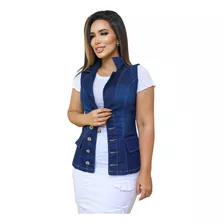 Colete Feminino Jeans Para Usar Com Vestidos Saias Calças