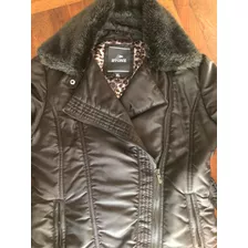 Campera De Dama Con Cuello De Piel Desmontable