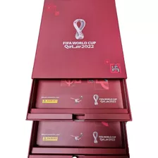Caixa 2 Gaveta Copa Qatar Armazena Album Capa Dura Figurinha
