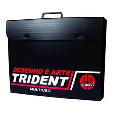 Pasta Portifólio Arte Multiuso Preta A2 Trident Cor Preto