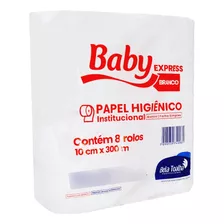 Papel Higiênico Rolão Folha Simples Branco 8x300m Baby