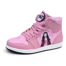 Tenis Rosa Nezuko Demon Slayer Anime Bota Hi Top