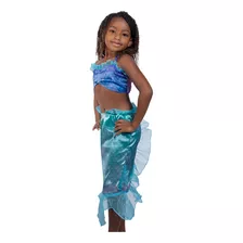 Fantasia Pequena Sereia Ariel Com Cauda Infantil