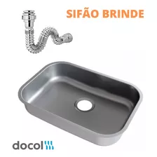 Kit Cuba Inox Docol Pia Cozinha 56x33x11 + Sifão