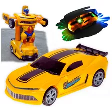 Carrinho De Brinquedo Camaro Transformers Robô Som E Luz Car