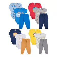 Body Bebê Estampado + Calça Kit C/12 Pçs Roupa Bebê Atacado