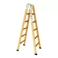 Escada Madeira Ideal Pintor Com Trava Segurança - 6 Degraus 