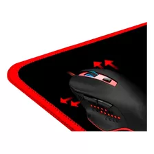 Mousepad Gamer Negro Borde Rojo Alta Calidad Grueso