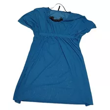 Vestido Para Dama Azul Turquesa Manga Corta Maxi Ms