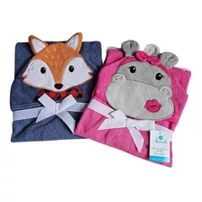 Toalla Toallon Infantil 3d Bordado Con Capucha Animales Bebe