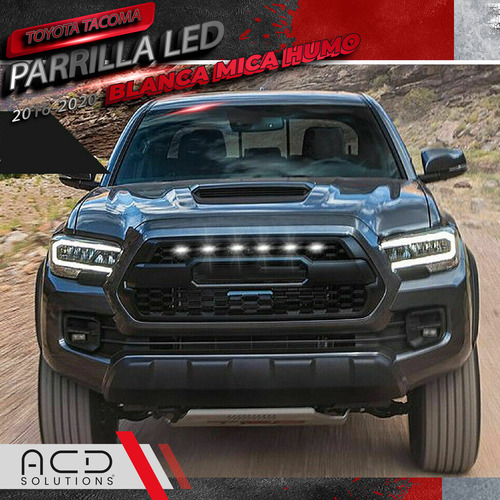 Parrilla Toyota Tacoma 2016 2017 Con Luz Led Emblema Plata Foto 6