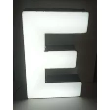 Letra Caixa E Em Acrílico C/ Led + Fonte Funciona 48x30cm