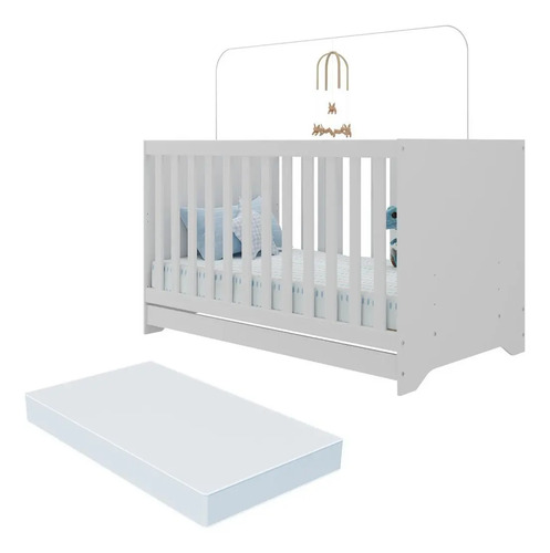 Berço Americano 3 Em 1 Com Colchão Incluso Multimóveis Mp0527pa Branco