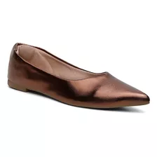 Loafer Feminino Mocassim Metalizado Marrom