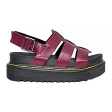 Sandalias Mujer Eco Cuero Pulsera Confort Tipo Martens P