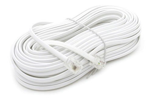 Cable Para Línea De Teléfono Blanco Con Conectores Rj11 5m
