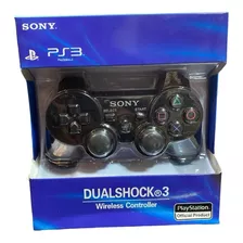 Control Joystick Sony Para Play 3 Dualshock 3 Blanco Color Negro