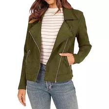 Chaqueta Para Mujer De Cuero Sintético Para Moto Externo