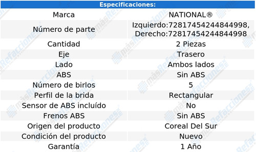 Par De Mazas Traseras Commercial Chassis 85 Al 91 National Foto 4