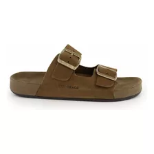 Sandália Feminina Birken Couro Legitimo Papete Casual Macio