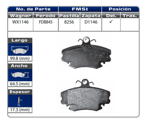 Balatas Delanteras Renault Clio Sport 2001 2002 2003 Wagner Foto 2