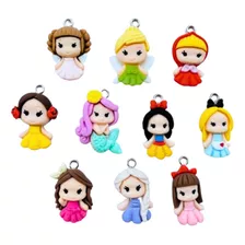 Dijes De Princesas Disney 15 Pz. Niñas Bisuteria Resina 