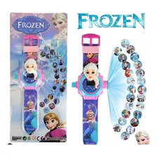 Relógio Infantil Digital Projeta Imagem Frozen + Brinde 