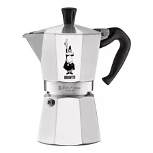 Cafetera Portátil Bialetti Moka Express 6 Tazas 10010006 Manual Plateada Italiana