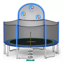 Zupapa No-gap Design 15ft Trampolín Con Aros De Baloncesto P