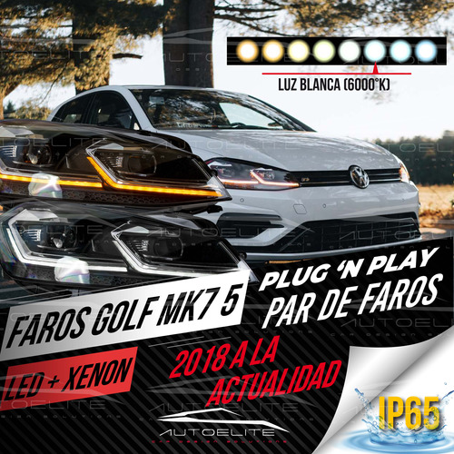 Faros Led Vw Golf 7 Mk7.5 Tipo R Xenon Drl Plug N Play 2018- Foto 2