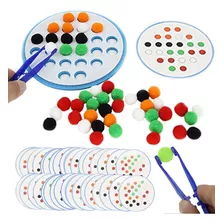 Brinquedo Montessori, Pompons Coloridos