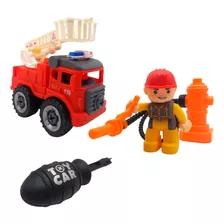 Caminhão Bombeiro Brinquedo Infantil Monta Desmonta Didático