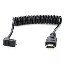 Cable En Espiral De Angulo Recto Micro A Completo Hdmi De A