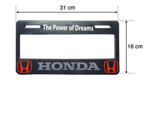 Set 2 Portaplacas Universal Honda + 4 Tapones Aire  Foto 2