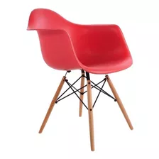 Silla De Comedor Bodega Tfc Butaca Eames, Estructura Color Rojo, 1 Unidad