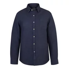 Camisa Lino Hombre Linen Azul