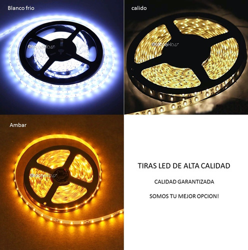 Tira Led De Calidad Rollos Led 5 Metros 12 Volts Para Autos Luces Anuncios Con 12 Meses Garantia Foto 3