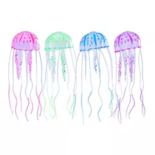 Ueetek 4 Unids Jellyfish Acuario Que Brilla Intensamente Med