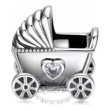 Charm 100% Plata S925 Dije Carreola Bebe Mama Para Pandora