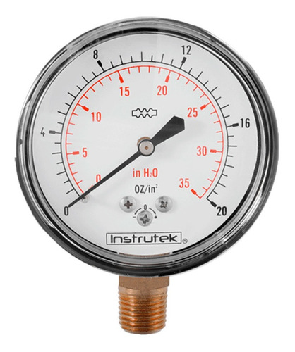Manómetro 20 Oz / 35 Inh2o Para Gas Lp Y Nat. Baja Presión