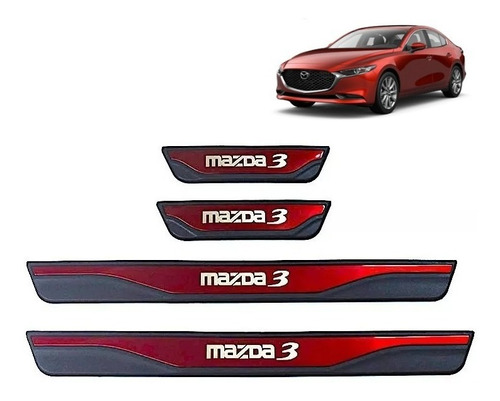 Embellecedor De Estribos Acabado Rojo Mazda 3 2014 - 2021 Foto 2
