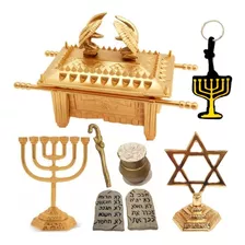 Arca Da Aliaça 13cm + Menorah + Estrela Davi + Utensílios