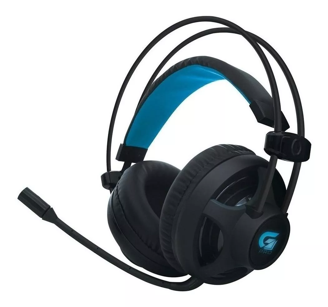 Fone De Ouvido Over-ear Gamer Fortrek G Pro H2 Preto Com Luz Azul Led