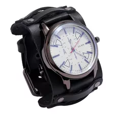 Reloj Puntero De Cuero Masculino Jewelry Negro Y Marrón [u]