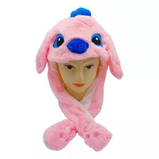 Gorro Niño Infantil Mueve Orejas Con Luces Led Rosado Stich