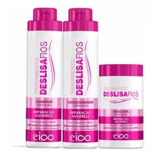 Eico Deslisa Fios Shampoo Condicionador 800ml + Máscara 1kg