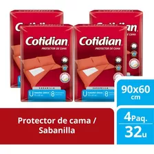 4 Paquetes Sabanillas Cotidian Gel Súper Absorbente 32 Un