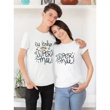 Camiseta Cine Estampa- Dia Das Mães -kit Super Mãe E Filho(a