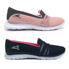 Kit Combo 2 Pares Tenis Feminino Slip On Academia Treino